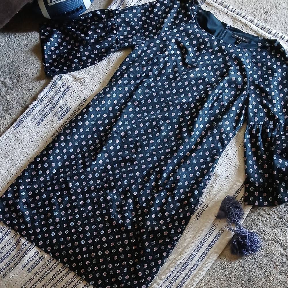Banana Republic Navy Paisley Dot Dress
